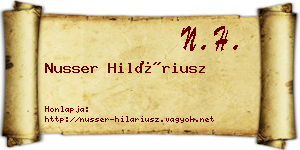 Nusser Hiláriusz névjegykártya
